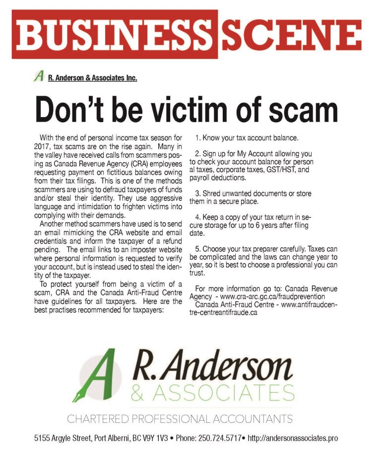 Dont Be A Victim Of Scam Anderson And Associates